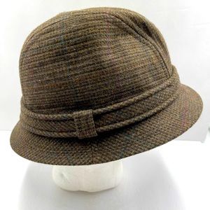 Vintage Country Gentleman Mens XL Brown Tweed Fedora Lined Hat USA Made